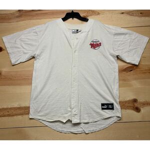 Vintage Minnesota Twins Shirt Large White Cotton Jersey MLB Baseball Puma *